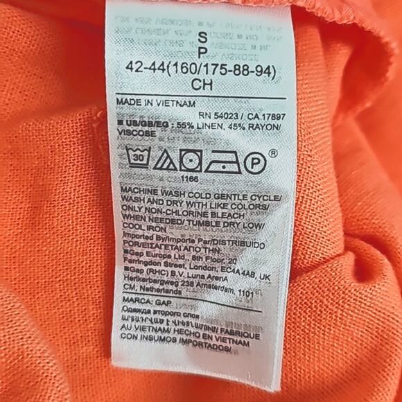 GAP Womens Linen/Rayon Blend Elastic Waist 4 Pocket Coral Shorts Size S (NWT) - Picture 9 of 10